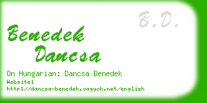 benedek dancsa business card